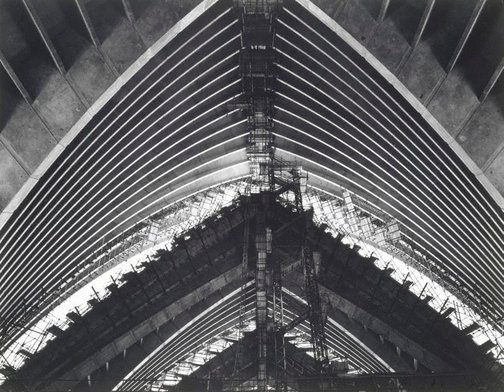 La salle de concert de l'opéra de Sydney en construction, 1968