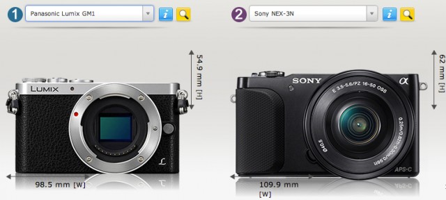 Panasonic_Lumix_GM1_vs_Sony_NEX-3N_Camera_Size_Comparison
