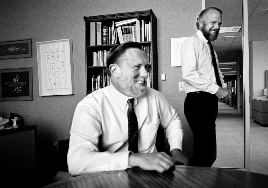 John Warnock et Chuck Geschke, les fondateurs d'Adobe Systems se préparent à lancer Photoshop - © Doug Menuez