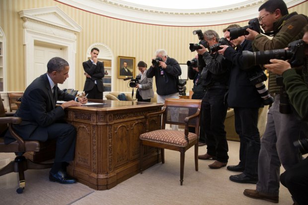 La "photo du jour" de Pete Souza, au lendemain de la lettre de protestation des journalistes (The White House / Pete Souza) 