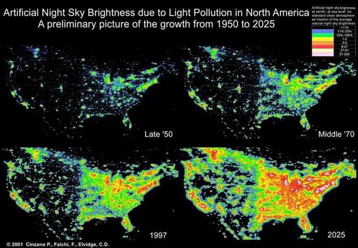 pollution lumineuse Etats Unis