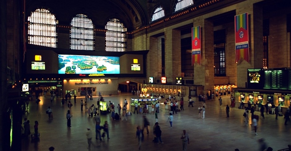 La Gare centrale de New York avec un Colorama au fond. Janvier 1968