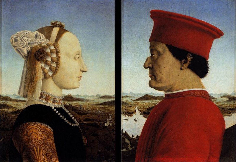 Battista Sforza et Féderico da Montefeltro de Piero della Francesca