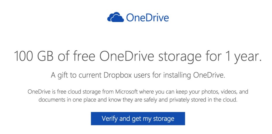 100Go OneDrive Dropbox