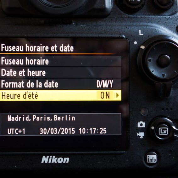 heure d'été appareil photo