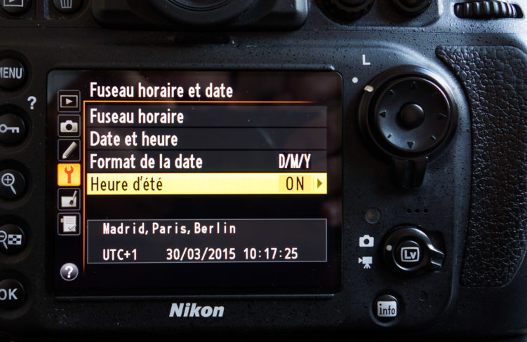 heure d'été appareil photo