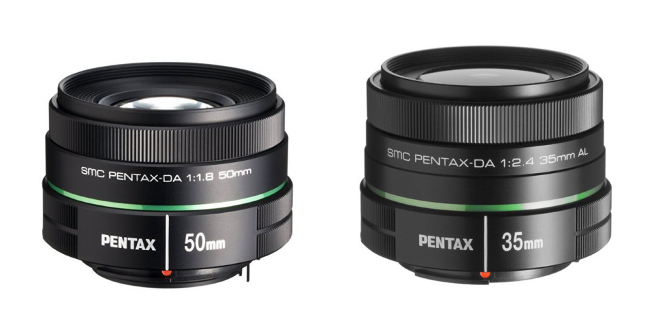 à gauche, le 50mm, à droite le 35mm de Pentax