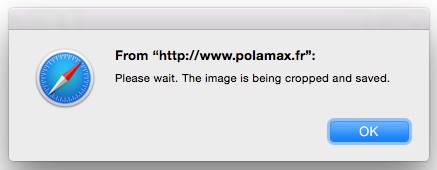 Dommage que chaque recadrage lance une alerte au format popup : pénible si vous commandez 200 images !