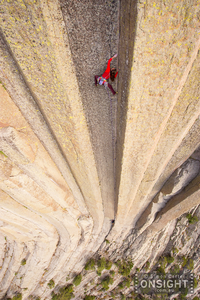 © Simon Carter - Onsight Photography - "Brittany Griffith on Mr Clean (5.11a), one of the immaculate lines on Devils Tower, Wyoming, USA"