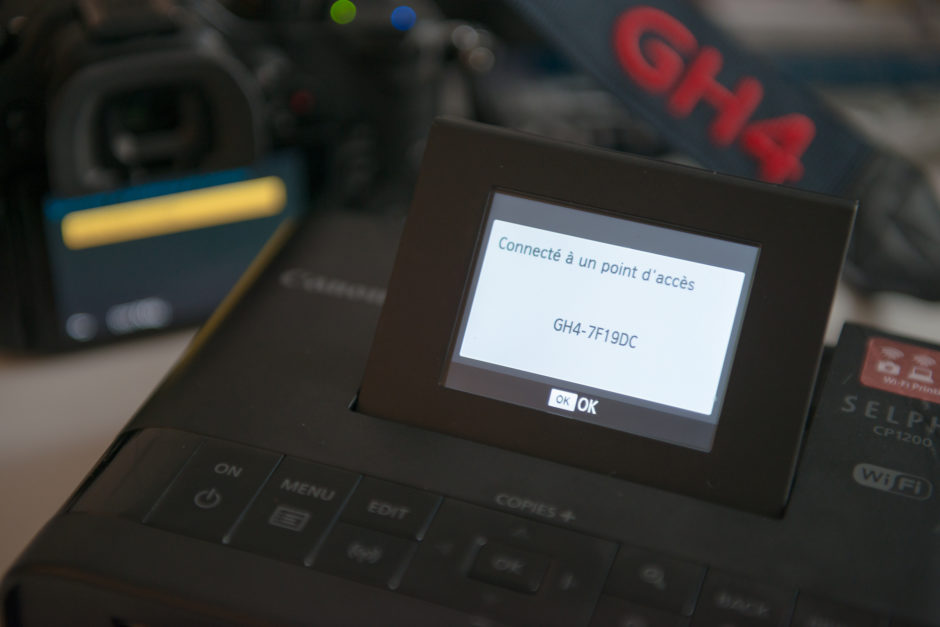Lumix GH4 en connexion directe WPS : l'imprimante se connecte au point d'accès de l'appareil photo
