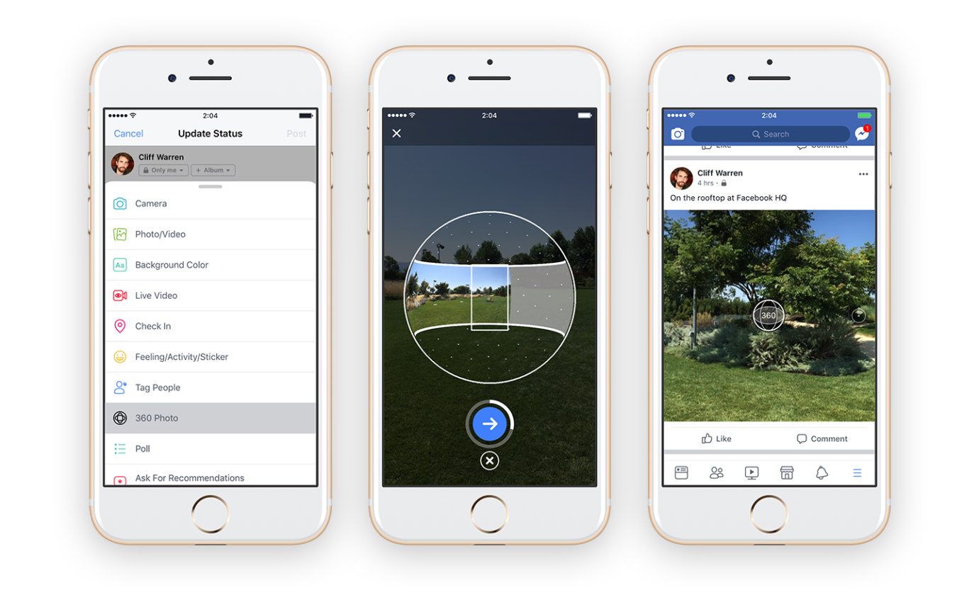L’appli Facebook prend des photos 360°