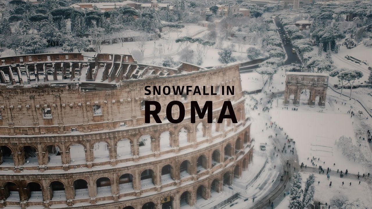 Neige à Rome une séquence splendide au drone