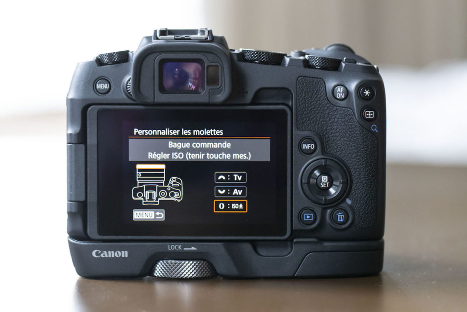 Canon EOS RP paramétrage bague de contrôle