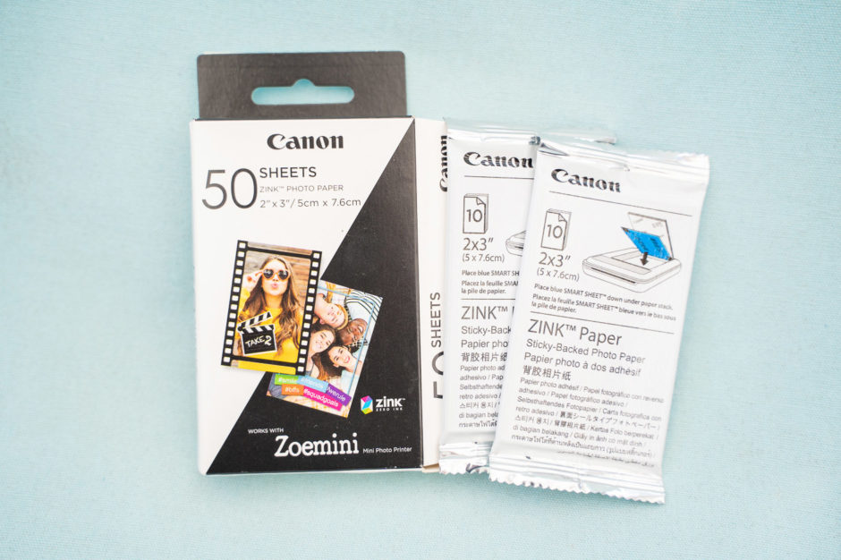 Papier photo instantané zinc Canon Zoemini avec support adhésif (50  feuilles)