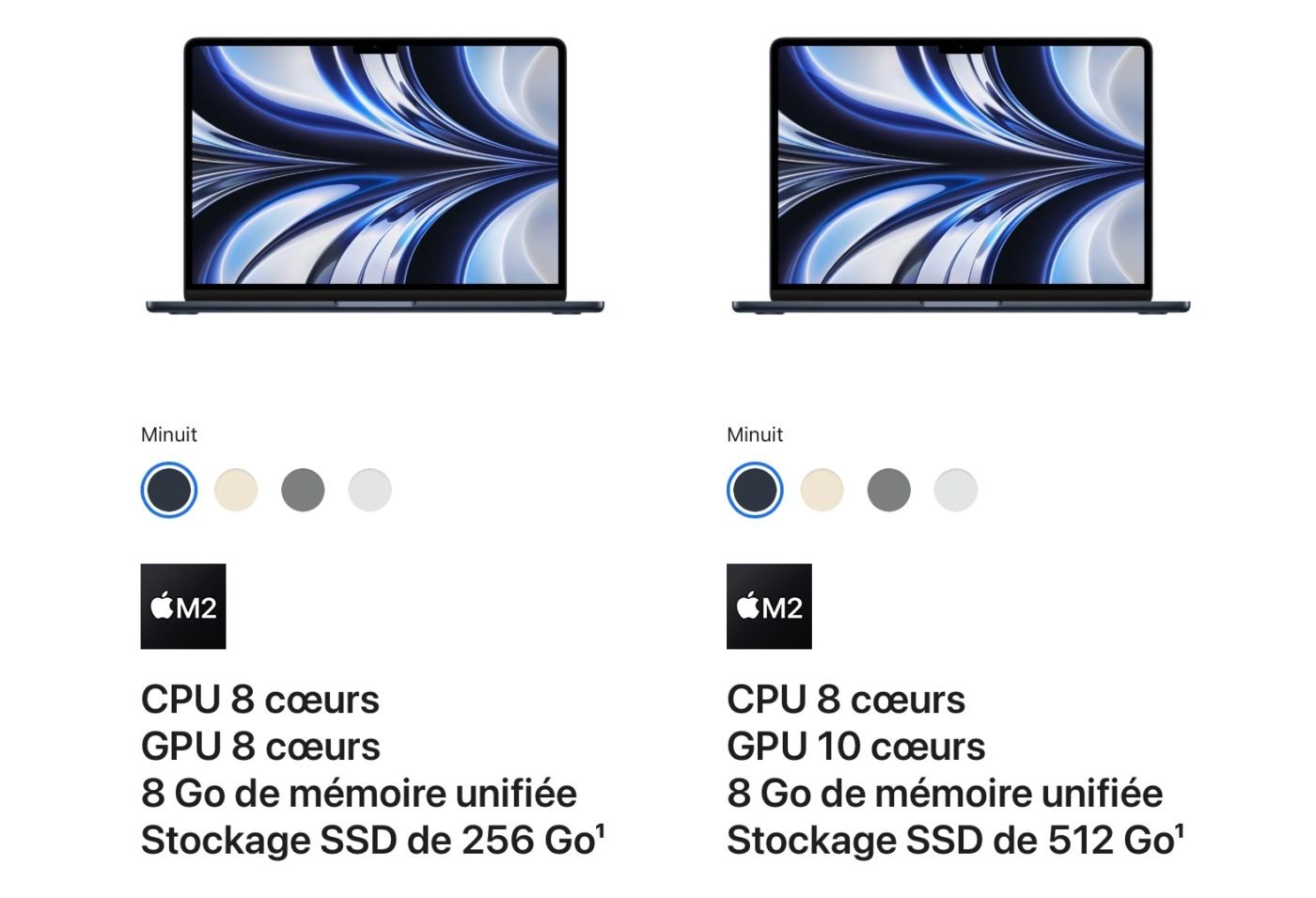 MacBook Air 15 pouces : puce M2 avec CPU 8 cœurs, GPU 10 cœurs , 256GB -  Minuit