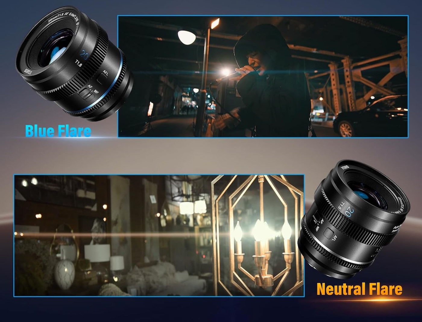 Sirui 20 mm T1.8 1,33x S35 AF anamorphique