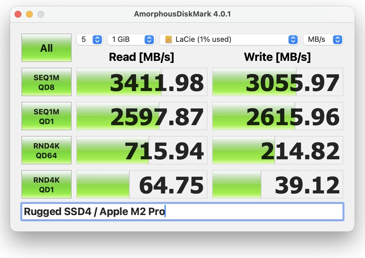 Test LaCie Rugged SSD4