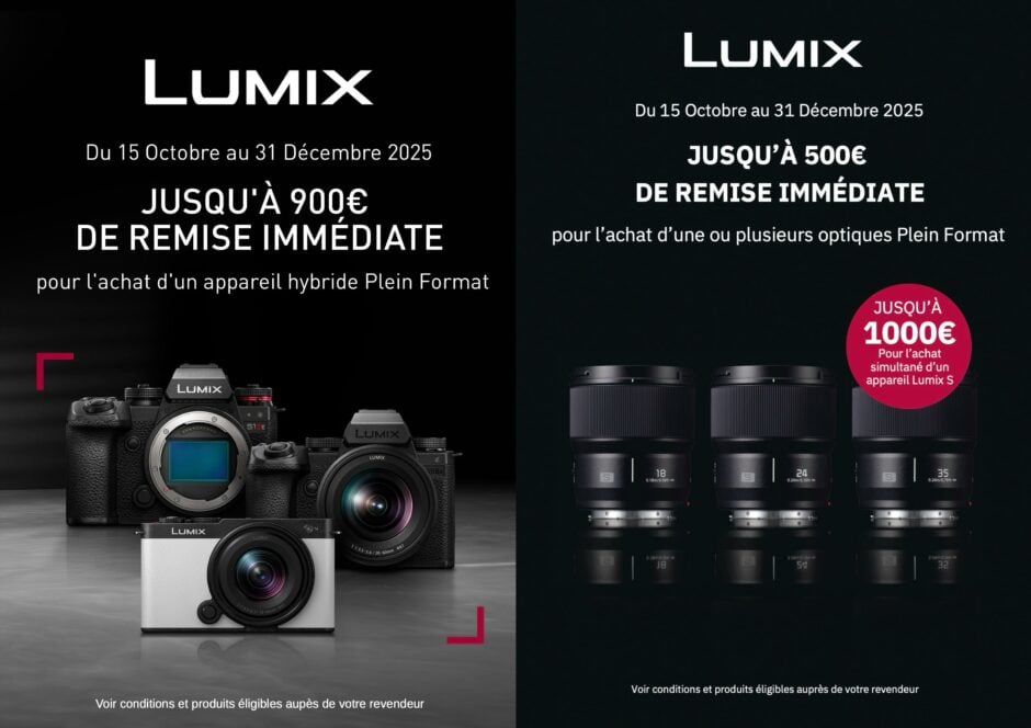 ODR Panasonic hiver 2025 : jusqu’à 1900 € de remise sur les hybrides et optiques plein format Lumix S et le micro 4/3