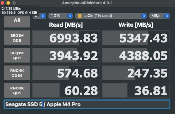 Test LaCie Rugged SSD Pro5
