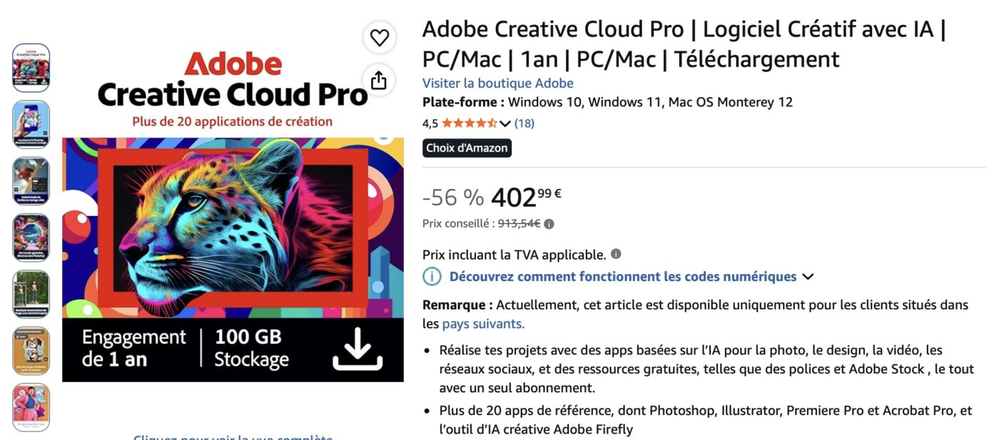 Bon plan Adobe Creative Cloud Pro